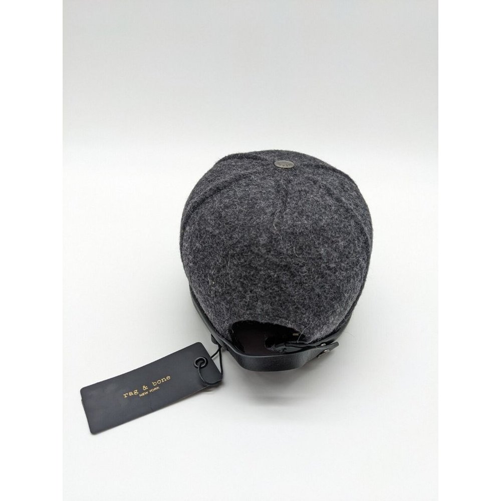 RAG & BONE Lexington 100% wool baseball cap hat  - CHARCOAL GRAY - SMALL - Picture 5 of 11